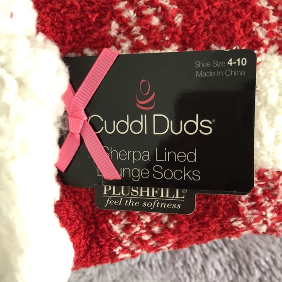 Cuddle Duds Sherpa Lined Lounge Socks - Picture 2 of 2